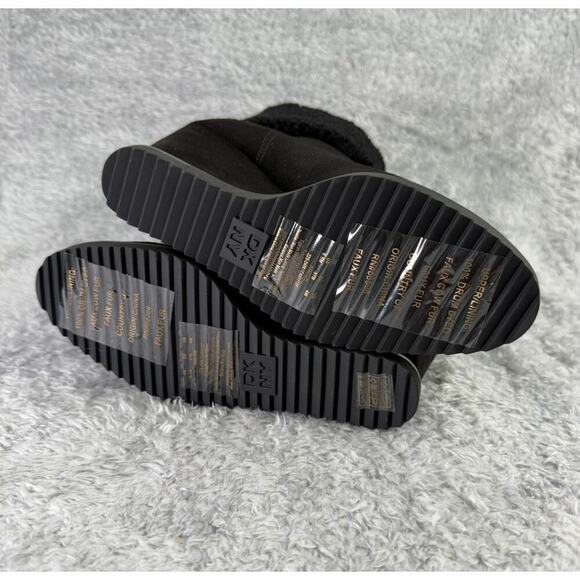 DKNY Powell Wedge Bootie Women's Black Ankle Boot Faux Shearling Size 6.5 - Picture 10 of 12